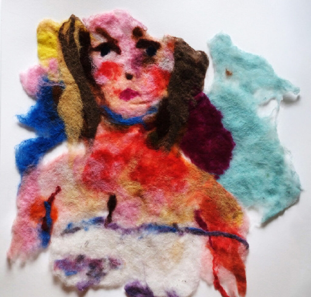 egostate, ca 70*70 cm, felt, framed